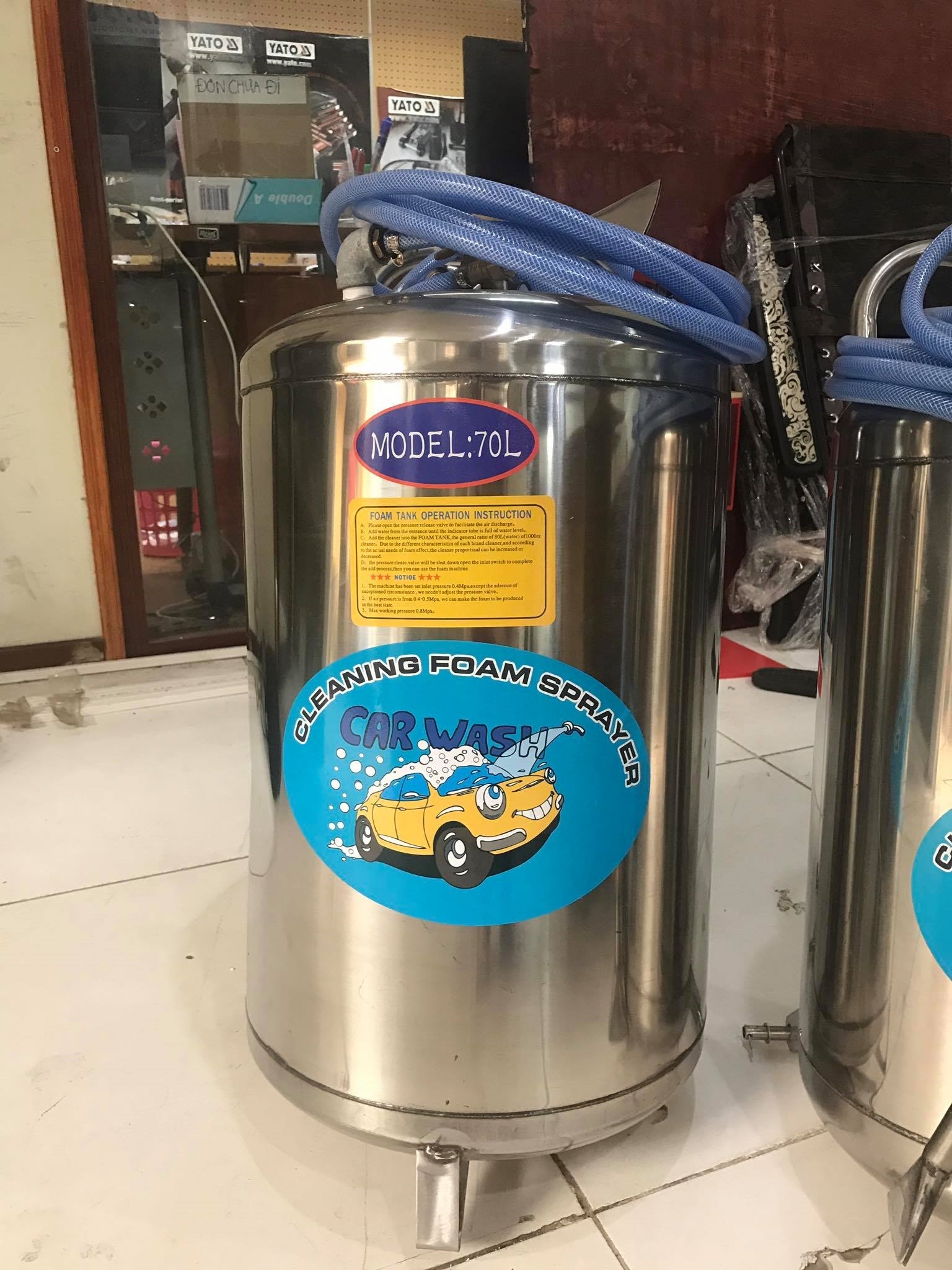 Bình bọt Inox 70L bình thấp