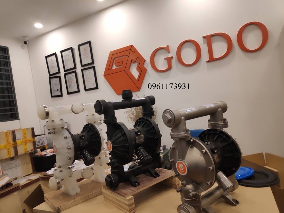 MÁY BƠM MÀNG KHÍ NÉN GODO QBY3-10/15 NHÔM HỢP KIM / MÀNG PTFE